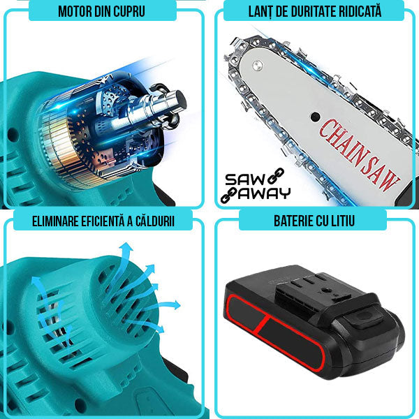 SAWAWAY™ –  FIERĂSTRĂU MANUAL CU ACUMULATOR