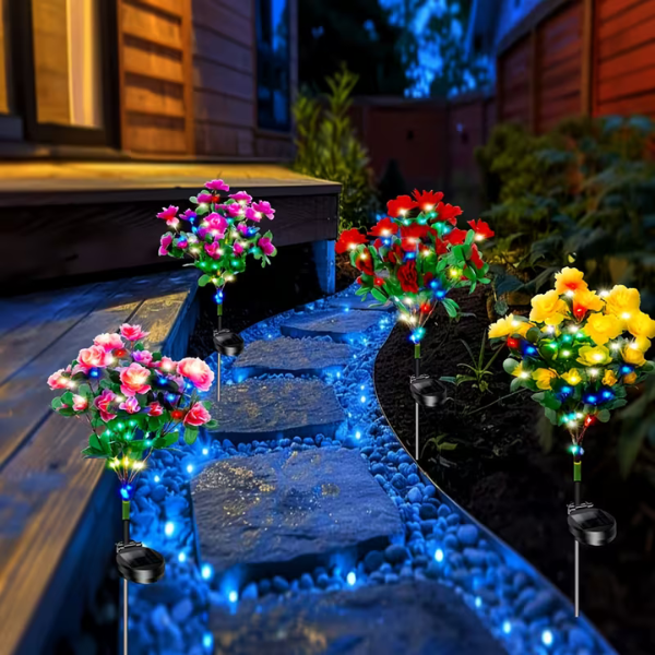 FLORABRIGHT™ – LAMPĂ SOLARĂ DE GRĂDINĂ ÎN FORMĂ DE FLOARE