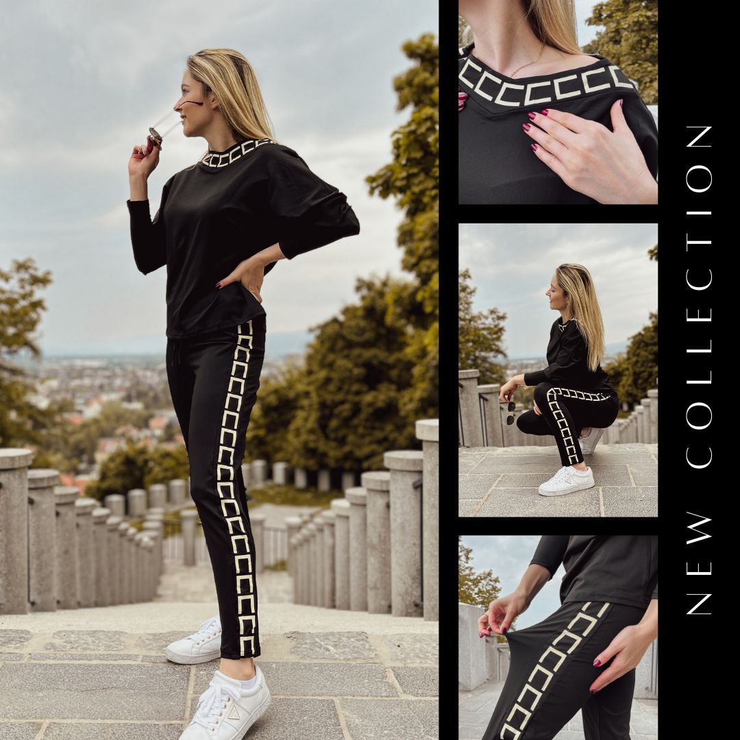 LUNACHIC - SET MODERN CU TRICOU ȘI PANTALONI