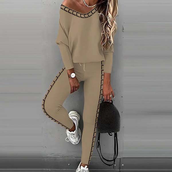 LUNACHIC - SET MODERN CU TRICOU ȘI PANTALONI