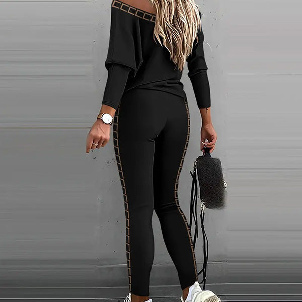 LUNACHIC - SET MODERN CU TRICOU ȘI PANTALONI