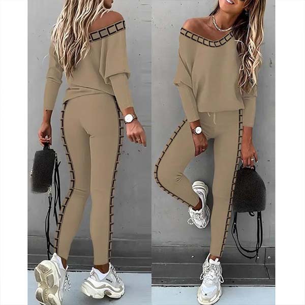 LUNACHIC - SET MODERN CU TRICOU ȘI PANTALONI