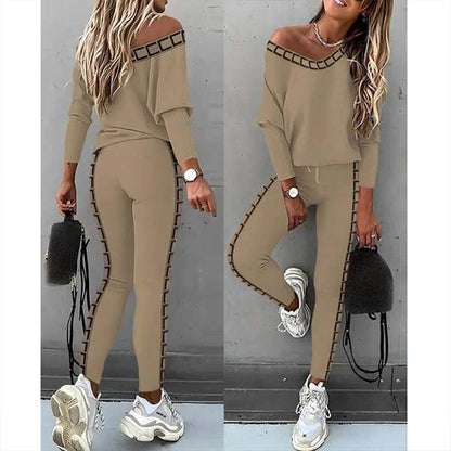 LUNACHIC - SET MODERN CU TRICOU ȘI PANTALONI